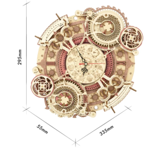 Robotime Zodiac Wall Clock TIME ART 3D Wooden Puzzle Model Building Block Kits DIY Gift for Children Kid Adult Home Decor Clock