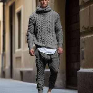 Winter Men's Thick Knitted Set