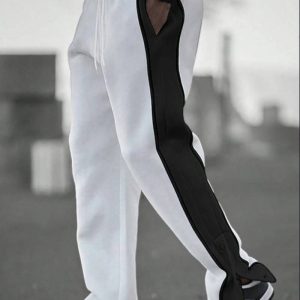 Men's Patchwork Joggers Comfortable Color Block Sweatpants