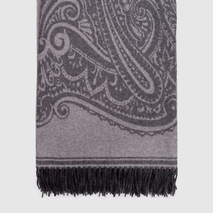 Grey wool and cashmere plaid with Pegaso pattern Etro