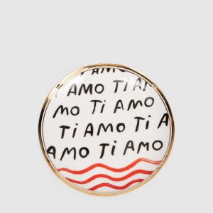 White porcelain bread plate I Love You Bitossi Home