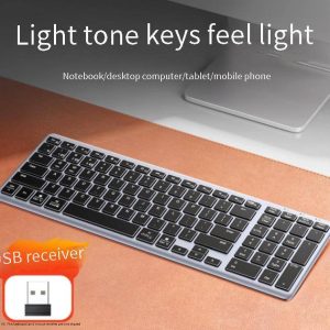 Ugreen KU005 Bluetooth / 2.4 GHz wireless membrane keyboard - black