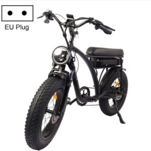 BEZIOR XF001 1000W 48V 12.5AH retro electric bicycle with LCD digital display & 20-inch tires, European regulations (elegant black)