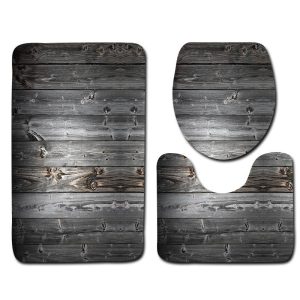 Bathroom three-piece set of tree pattern toilet floor mats 3-piece set