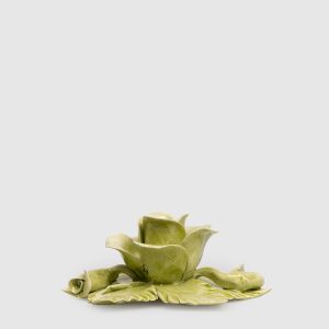 Green ceramic rose candlestick Bitossi Home