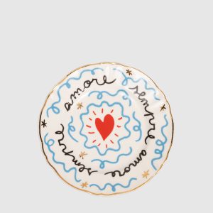 White porcelain bread plate Heart Bitossi Home