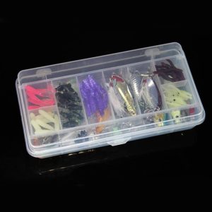 Kit de iscas artificiais LIOOBO com 101 peças, de aço carbono, multifuncional, caixa de pesca, iscas de água doce para pescadores, jogadores pescadore