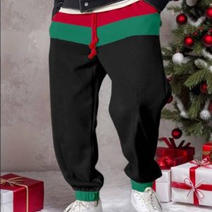 Men's Sweatpants Joggers Trousers Drawstring Elastic Waist Elastic Cuff Color Block Patchwork Comfort Breathable Casual Holiday Sports Fashion Bl