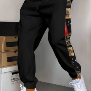 Men's Patchwork Sweatpants Joggers Color Block