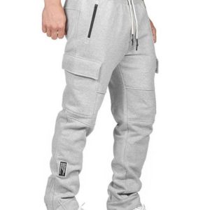 Men's Elastic Waist Joggers with Zipper Pockets