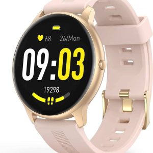 AGPTEK Relógio inteligente para mulheres, smartwatch para telefones Android e iOS, rastreador de atividades à prova d'água IP68 com tela colorida