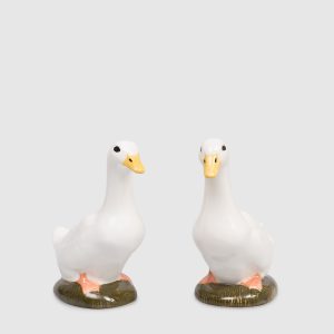 Pekin Duck White Ceramic Spice Set Quail Ceramics