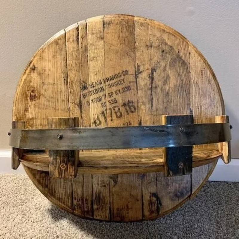 Bourbon whiskey barrel shelf-2