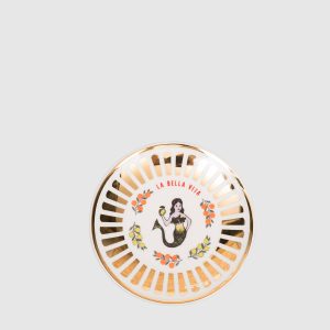 White porcelain souvenir plate Mermaid Bitossi Home