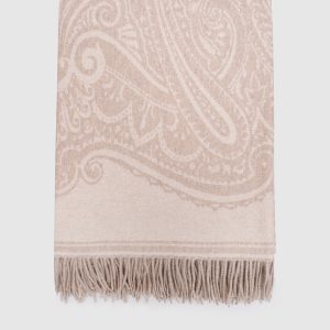 Beige wool and cashmere plaid with Pegaso pattern Etro