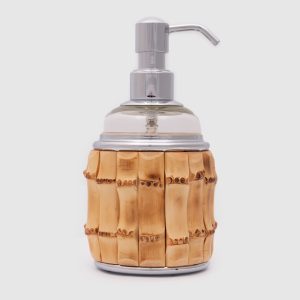 Liquid soap dispenser with bamboo root decoration Lorenzi MIlano