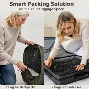 17L Vacuum Compression Bag with Air Pump Reusable Clothing Storage Bag Travel Compression Backpack Luggage Bag