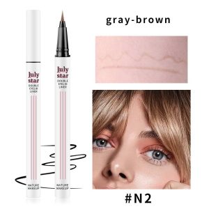 Julystar silkworm pen waterproof quick-drying brown liquid eyeliner pen is not easy to smudge eye makeup natural long-lasting eyeliner pen