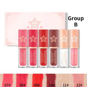 Natural matte lip glaze set: European & American, moisturizing, non-stick.