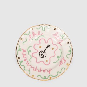 White porcelain bread plate Key Bitossi Home