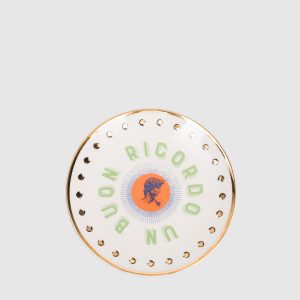 White porcelain souvenir plate David Bitossi Home