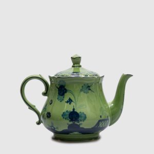 Green porcelain teapot from the Oriente Italiano collection 600 ml Ginori 1735