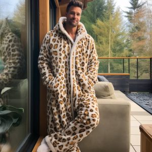 Snow Leopard Classic Velvet Flano Jumpsuit