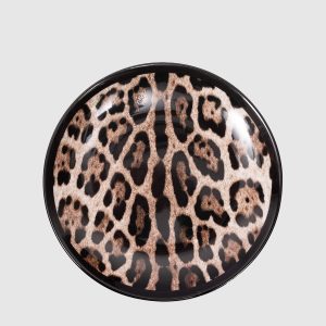 A set of porcelain bread plates in an animalistic print Dolce&Gabbana