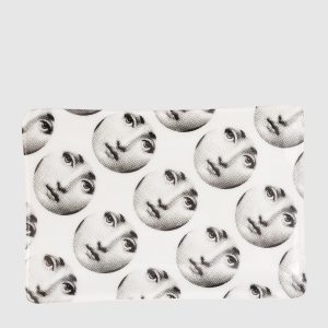 White porcelain ashtray Tema e Variazioni in print Fornasetti