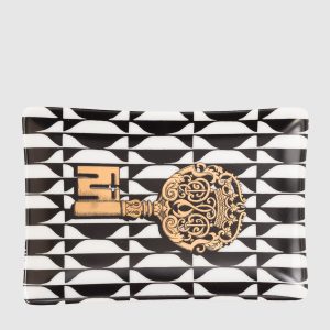 White porcelain ashtray Chiavi & Losanghe Fornasetti