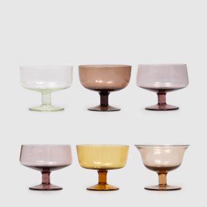 Set of glass dessert bowls 6 pcs Bitossi Home