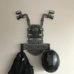 Customized motorcycle helmet holder, a great gift for cyclists