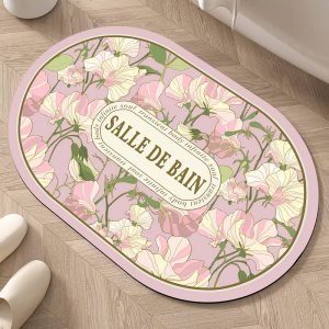 Bathroom non-slip mat, imitation soft diatom mud absorbent floor mat, household toilet bathroom door step technology velvet foot mat