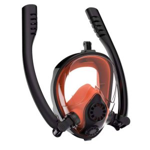 Manufacturer customized new adult rotatable silicone waterproof and anti-fog fully dry double-tube diving mask diving goggles