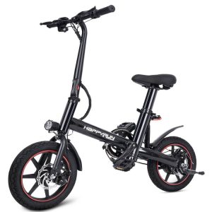 HAPPYRUN HR-X40 350W 36V/6AH 14-inch tire electric bicycle, European regulations (black)
