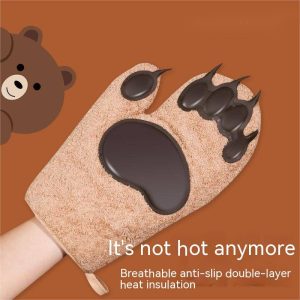 Silicone anti-scald thickened high temperature resistant heat insulation gloves