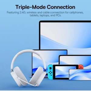 Baseus GH02 Gaming Wireless Headphone with Mic Over-Ear Headphones Bluetooth 5.3 40mm Driver 2.4G/Wireless/Cable RGB Headsets