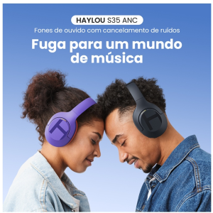 HAYLOU S35 ANC Fones De Ouvido Com Cancelamento De Ruído (Universal Comfort) Fone Design Moderno Som Incrível