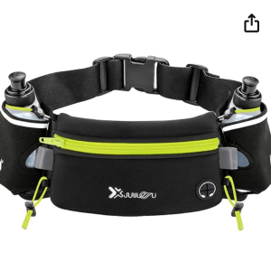 Number-one Cinto de corrida com garrafas de água (2 x 175 ml), cinto de hidratação à prova d'água, bolsa de cintura para iPhone ajustável, bolsa