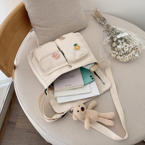 Generic Bolsas mensageiro para meninas, bolsa mensageiro fofa, bolsa mensageiro para meninas, bolsa transversal de lona com Kawaii