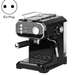 RAF R.104 Home Small Semi Automatic High Pressure Steam Milk Foaming Coffee Machine, EU Plug(Black)