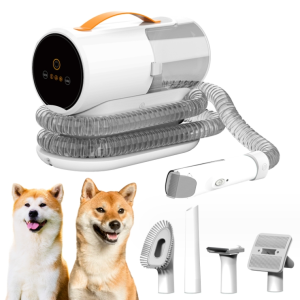 AIRROBO PG100 Dog Clipper with Vacuum Cleaner, Professional Pet Care Set with 12000 Pa Suction Power, Quiet Clipper for Dogs Cats, Pet Hair Remover wi
