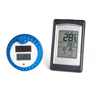 Wireless Indoor and Outdoor Solar Power Pool Thermometer with Alarm & Clock & Date