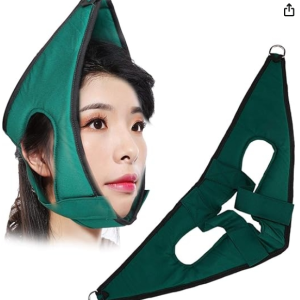 Cinto de tração cervical ajustável, recuperação de dor no pescoço, cinto de recuperação de cuidados com o pescoço macio para fisioterapia para aliviar