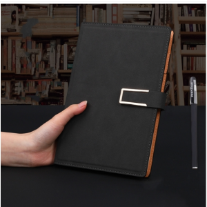 Notebook Business Retro Simple Notebook Office Organizer Black A5 Lambskin Buckle Model