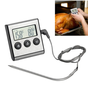 Digital Oven Thermometer Kitchen Food Cooking Meat Grilling Probe Thermometer with Timer Water Milk Temperature Cooking Tools