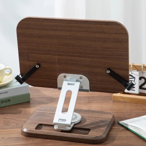 Rotating lifting black walnut aluminum alloy reading bookshelf notebook holder