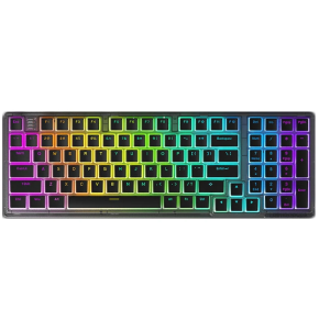 DARMOSHARK K7 98 Keys Wired Mechanical Gaming Keyboard Hot Swappable Gateron Switch RGB PBT Keycaps Type-C Gaming Keyboard - Yellow/Silver Switch