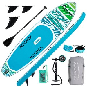 Funwater Stand Up Surfboard Inflatable Pulp Board sup Paddle Board Water Sports Adult Thickened PVC Water Ski Board size 320*83*15 （ 10'6" ×