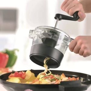 Hand-operated Multi-function Cutter Rotary Slice Cutting Machine Vegetable Chopper with a Multi - function Rotary Slicing Machine